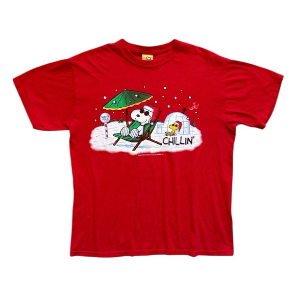 Vintage Peanuts Holiday Snoopy Woodstock Christmas T-Shirt Size Medium - Picture 1 of 5